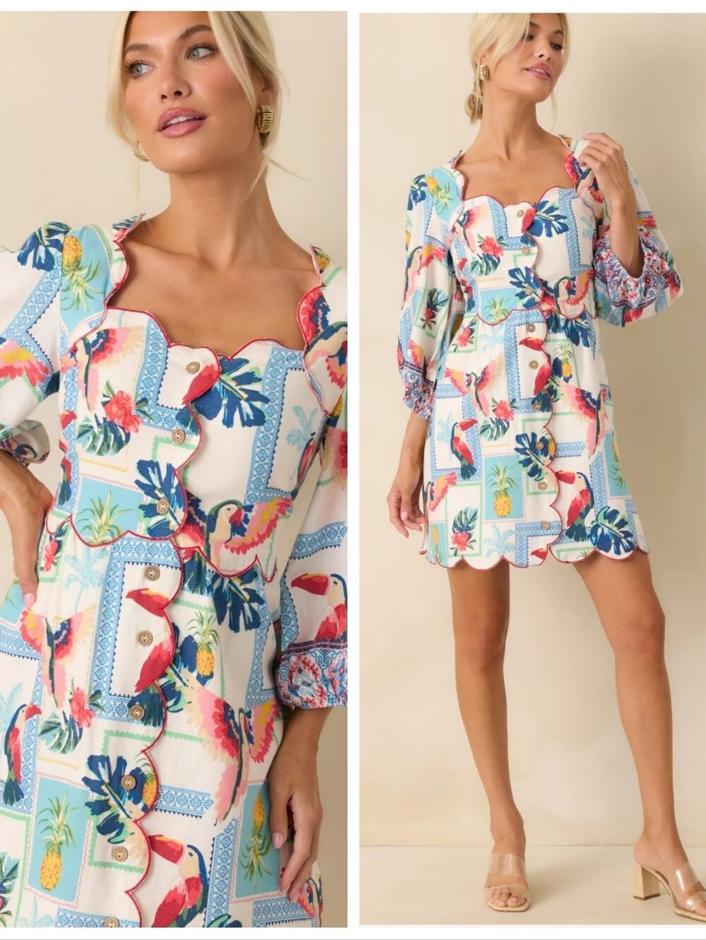 Hausen Padma Parrot Paradise Key Largo Dress Women's Large Away From The Noise